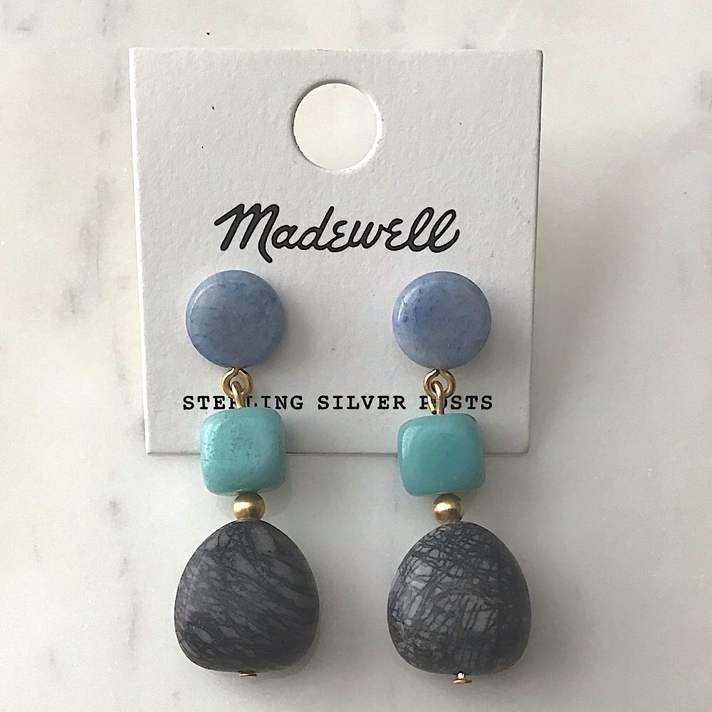 Madewell Earrings Semiprecious Stones New With Tag Rare Statement - Picture 1 of 8